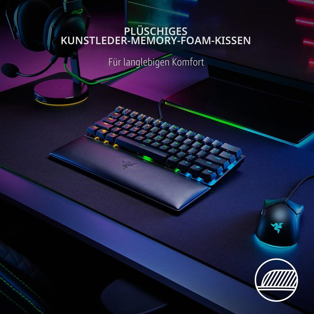 Razer Ergonomische Handgelenkauflage für Mini-Tastaturen: Plüsch-Kunstleder-Memory-Schaumstoff-Kisse
