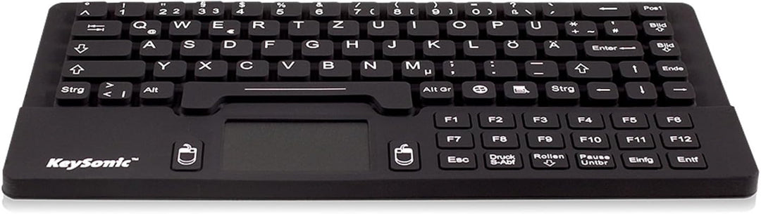 KeySonic KSK-5031IN (DE) Wasser-/Staubdichte Mini-Tastatur (USB-kabelgebunden) aus Silikon mit Touch
