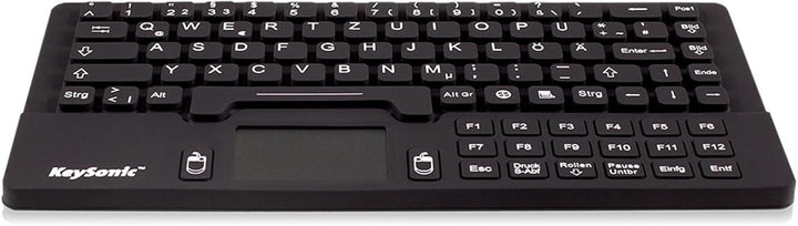 KeySonic KSK-5031IN (DE) Wasser-/Staubdichte Mini-Tastatur (USB-kabelgebunden) aus Silikon mit Touch