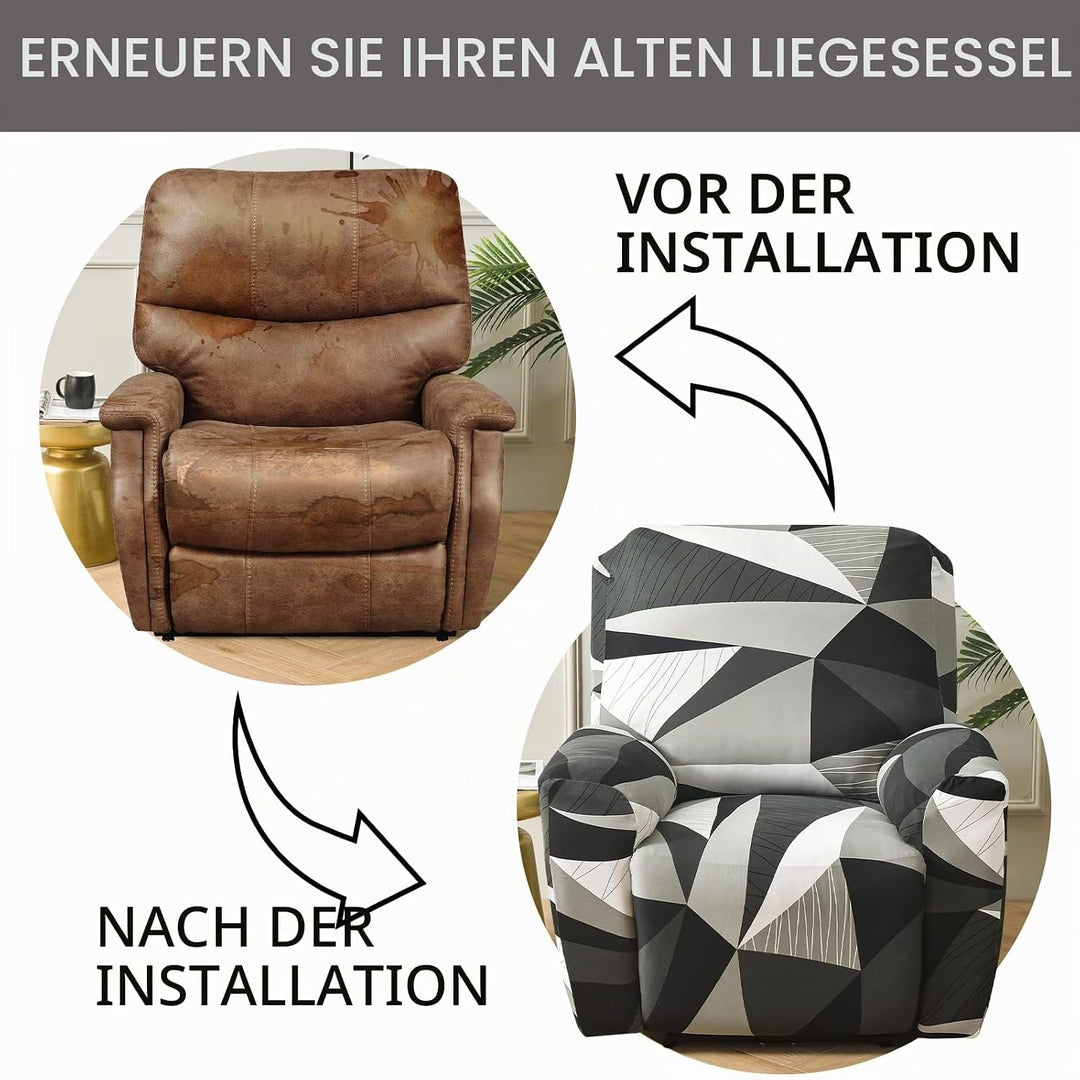 OKYUK Relaxsessel Sesselbezug Stretchhusse, Relaxsessel bezüge Elastisch,4-Teilig Sesselschoner, Bez