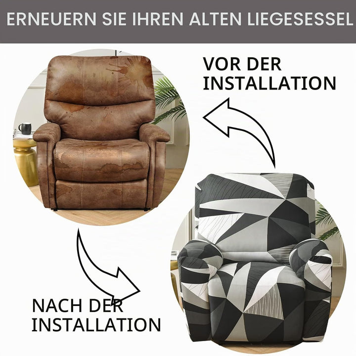OKYUK Relaxsessel Sesselbezug Stretchhusse, Relaxsessel bezüge Elastisch,4-Teilig Sesselschoner, Bez