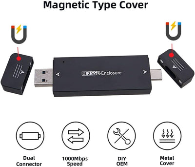 CY M.2 auf USB Adapter,NVME M-Key M.2 NGFF SATA SSD auf USB 3.0 Typ A ＆ Typ C Combo PCBA Fall 2230/2