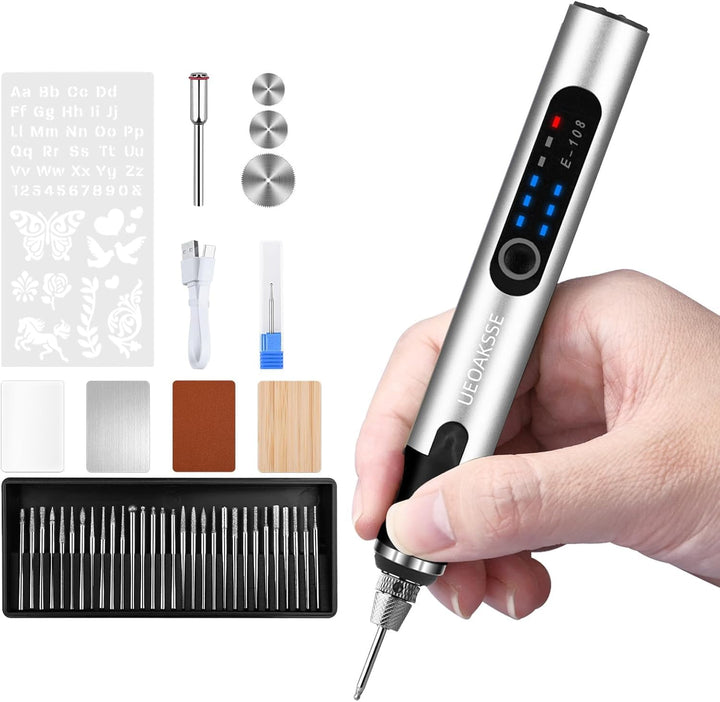Gravierstift mit 50+ Zubehörteilen,kabelloser Gravurstift für alle Materialien,3-stufig regelbare,US