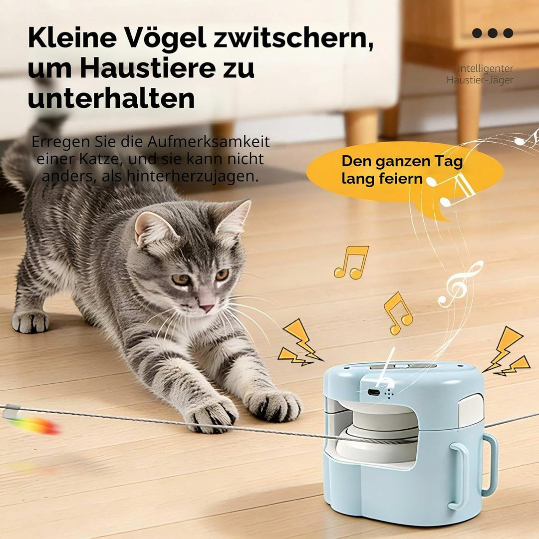 Interaktives Katzenspielzeug für den Innenbereich, 3 Geschwindigkeiten Auto/Manuelle Katzenjagd, Kat
