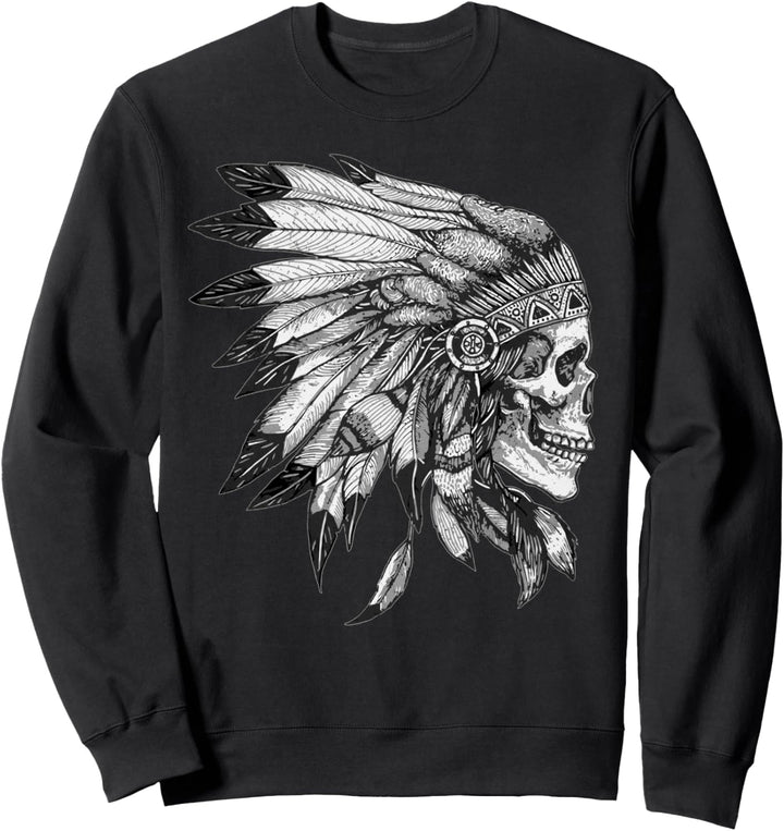 American Motorcycle Skull Indianer Adler Chief Vintage Sweatshirt
