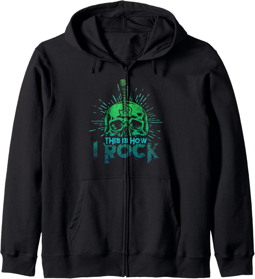 Rock Gitarren Spieler Rockmusik Vintage Rock and Roll Kapuzenjacke