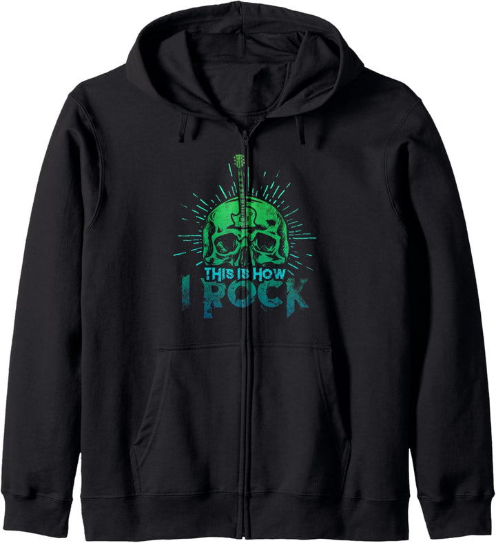 Rock Gitarren Spieler Rockmusik Vintage Rock and Roll Kapuzenjacke
