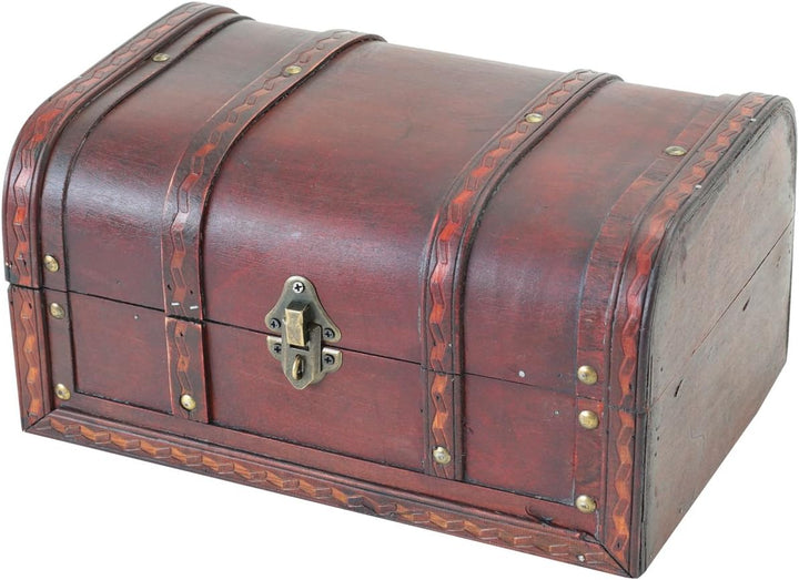 HMF 6401-130 Schatztruhe aus Holz mit Schloss | 30 x 20 x 15 cm | Klein | Spanien 30 cm, Spanien, 30