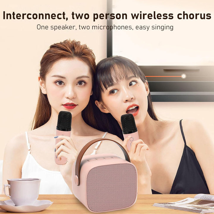 Bluetooth-Karaoke-Maschine für Erwachsene und Kinder, Tragbarer Stereo-Sound-Retro-Lautsprecher mit