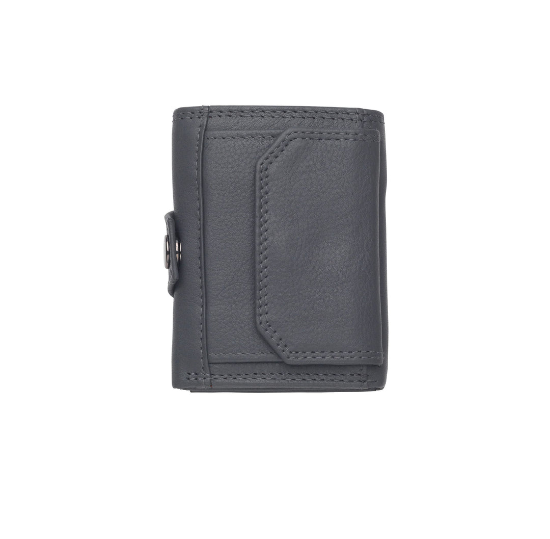 Mini Geldbörse mit Münzfach, RFID Credit Card Holder Damen und Herren Slim Wallet 100% Echtleder, Fa