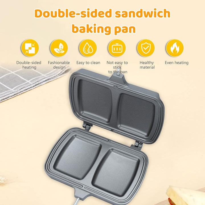 Sandwich Toaster, Sandwichtoaster, Antihaftbeschichteter Sandwich Maker, Doppelseitige Bratpfanne, R