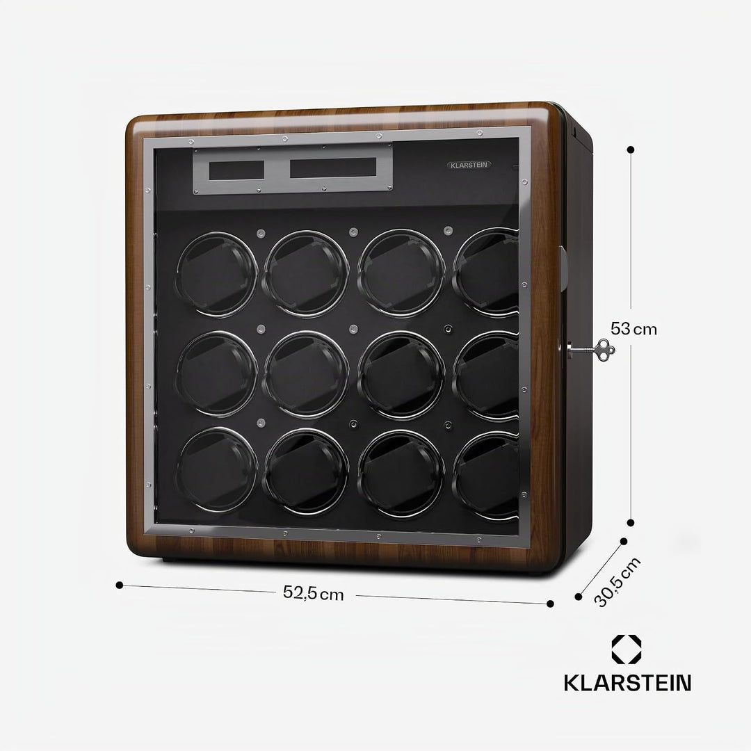 Klarstein Uhrenbeweger für Automatikuhren, Automatik-Uhrenbeweger für 12 Uhren, Automatikuhr Uhrenbe