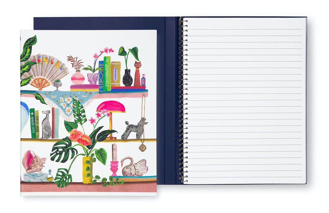 Kate Spade New York Kleines verdecktes Spiral-Notizbuch, 21 x 17,1 cm, 112 linierte Seiten, Bücherre