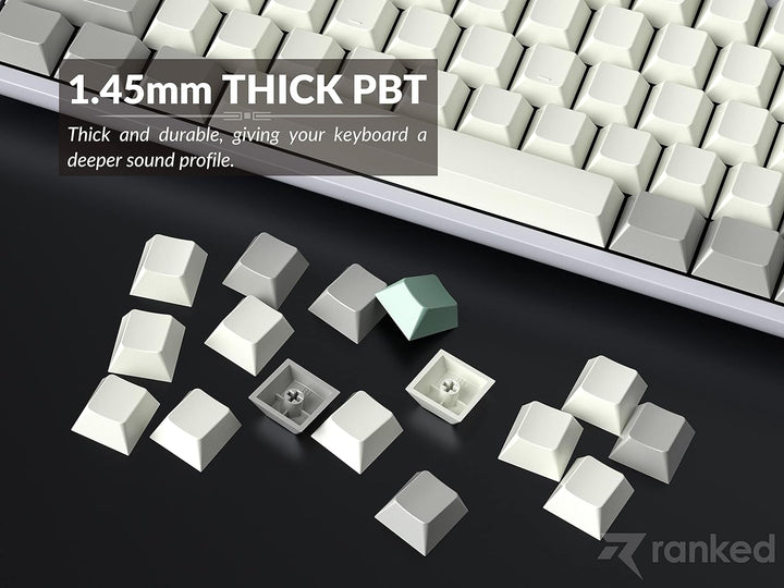 Ranked Leeres Premium-Tastenkappen-Set | 1,4 mm Dickes PBT | Cherry-Profil für Mechanische Tastatur