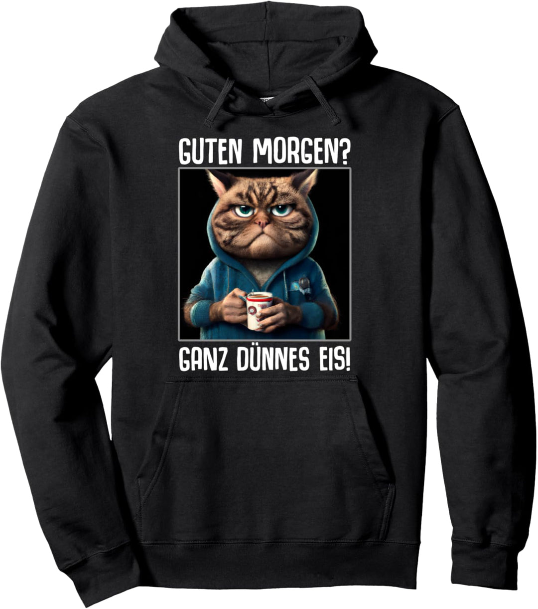 Kaffee Morgenmuffel Mitarbeiter Spruch Lustig Katze Geschenk Pullover Hoodie