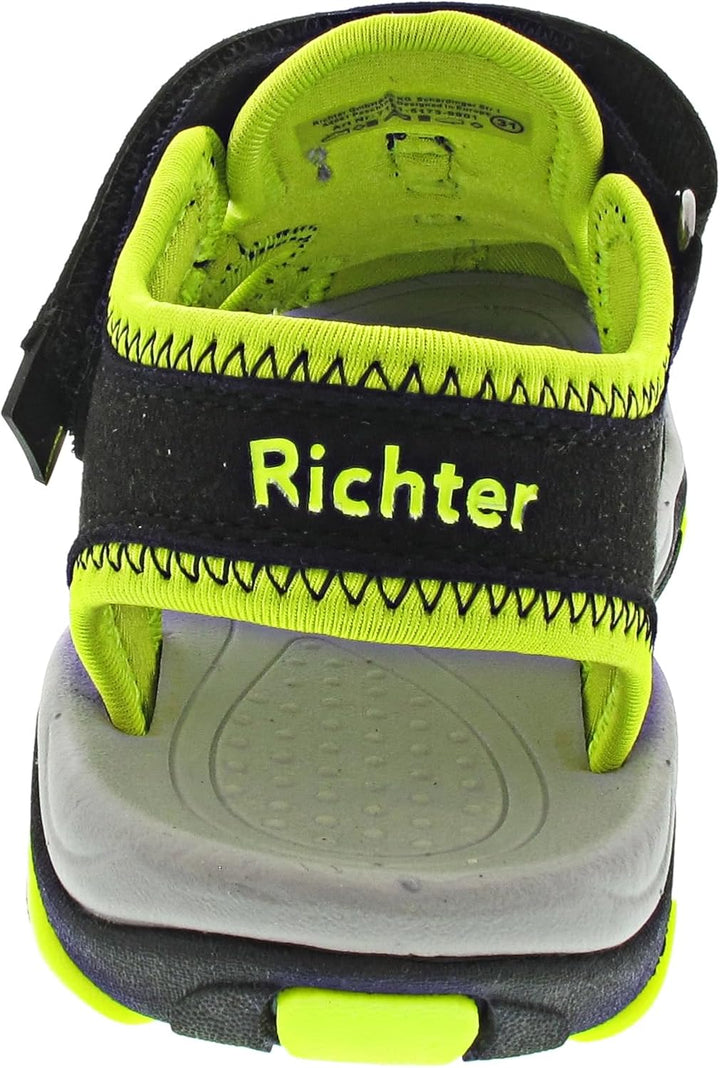 Richter Kinderschuhe Jungen BoulderSandale 31 EU Schwarz Neongelb, 31 EU Schwarz Neongelb