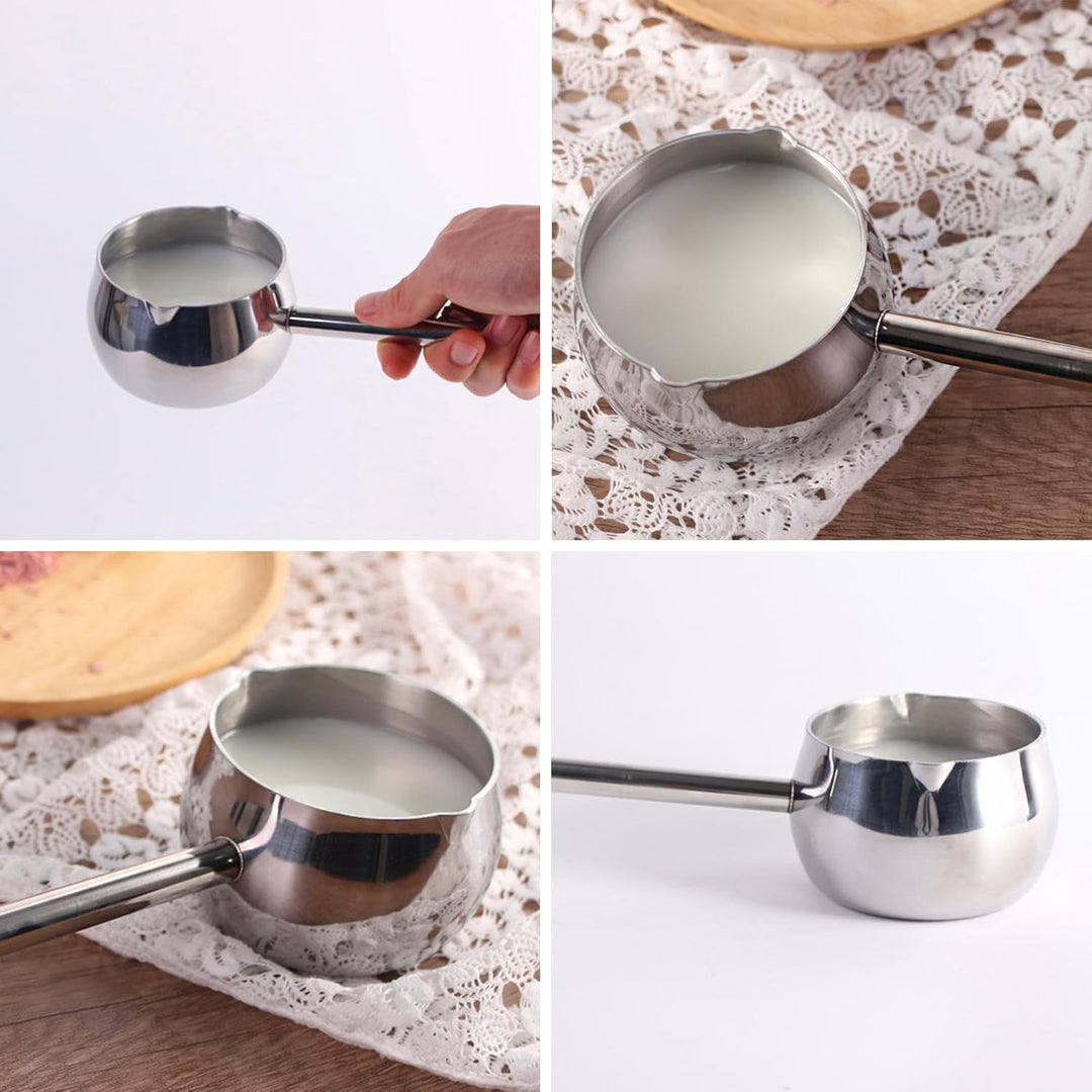 IMEEA Milchpfanne 10oz/300ml Kaffeekanne Butterwärmer mit langem Griff Induktions-Milchwärmertopf SU