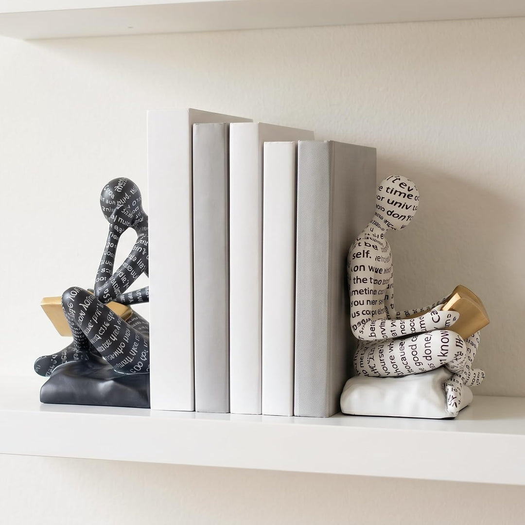 Dekorative Buchstützen für Schwere Bücher, Harzig Leser Skulptur Bücherstütze für Regale Deko, Büche
