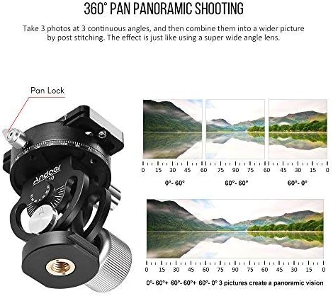 Andoer Stativ Kugelkopf Doppelter Panorama Kopf Vogelbeobachtung Fotografie Kopf mit Quick Release P