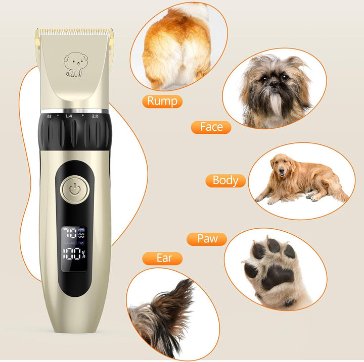 Leise Hundeschermaschine, Schermaschine Hund Katze, Profi Elektrische Tierhaarschneidemaschine, wit