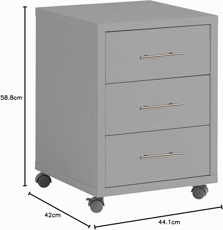 Schildmeyer Onno Rollcontainer, 147254, Holzwerkstoff, grau, 58.8 x 44.1 x 42 cm