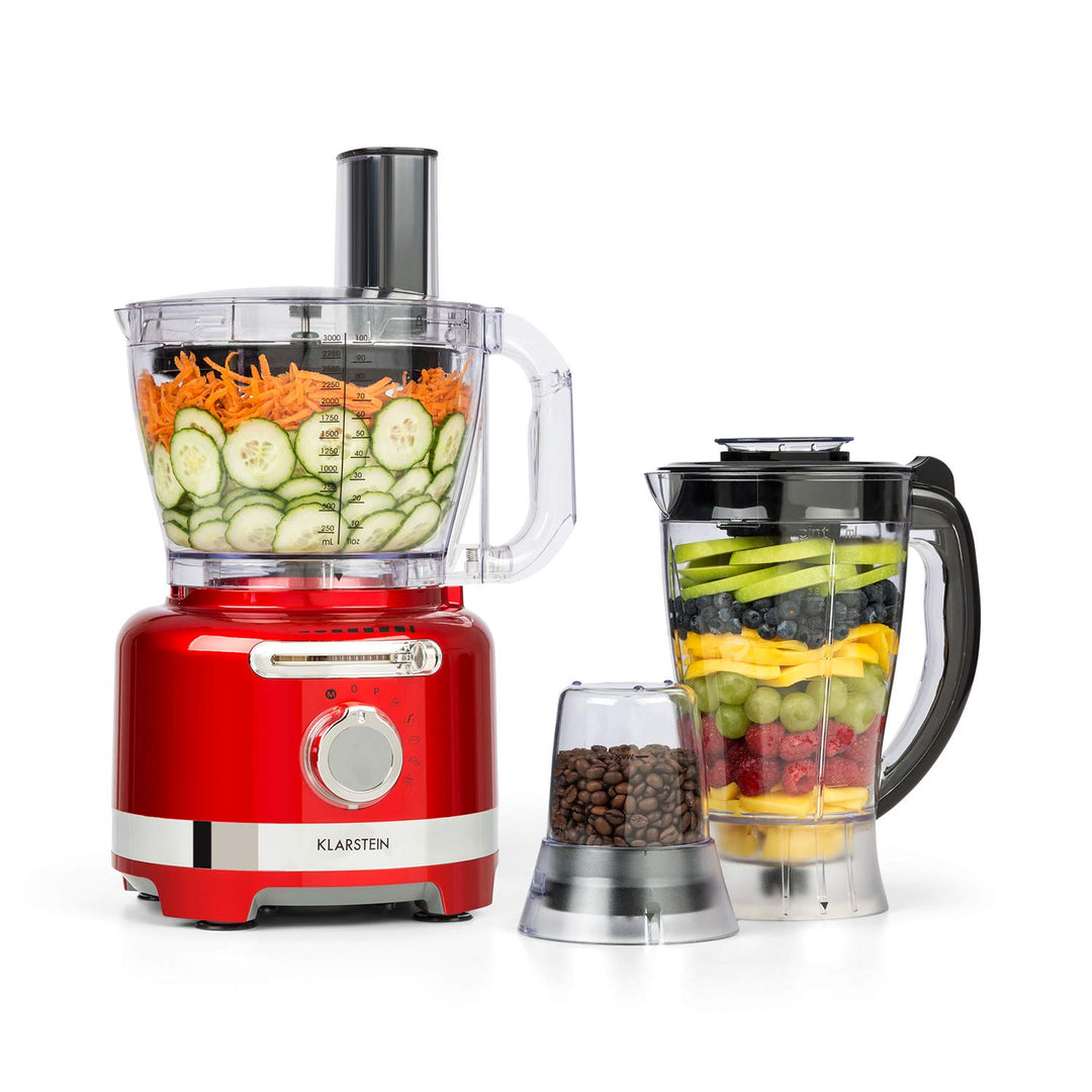 Klarstein Luca Multifunktionsmixer Standmixer Zerkleinerer Küchenreibe Saftpresse Food Processor, 10