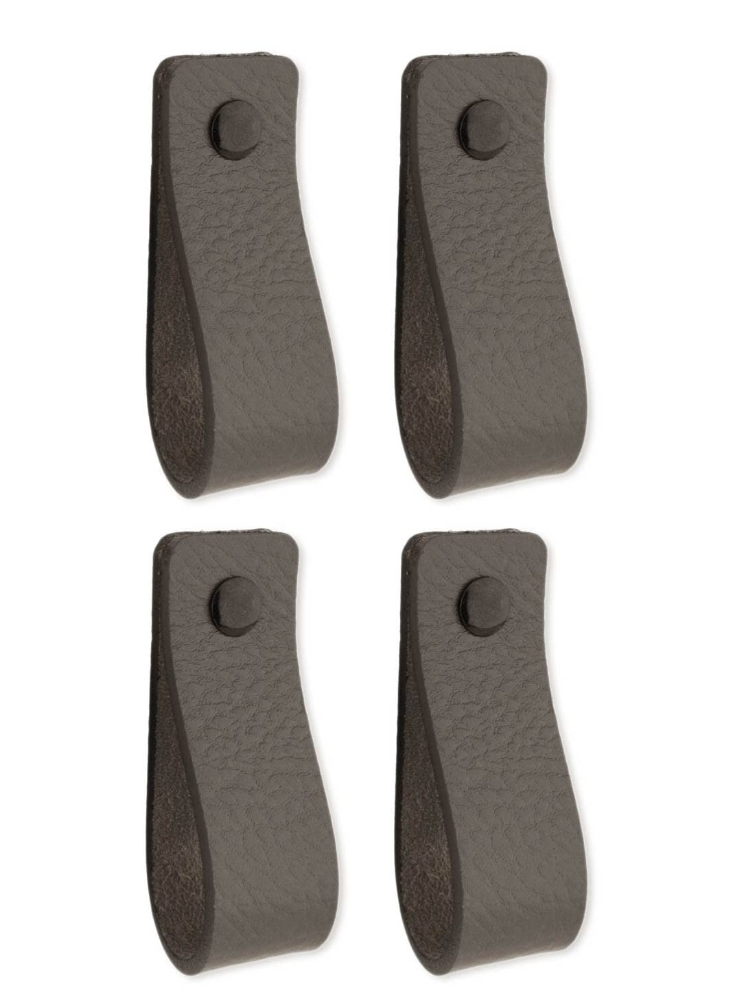 Brute Strength - Ledergriffe für Möbel - Dunkelgrau - 4 Stück - 16,5 x 2,5 cm - Schrankgriff, Türgri