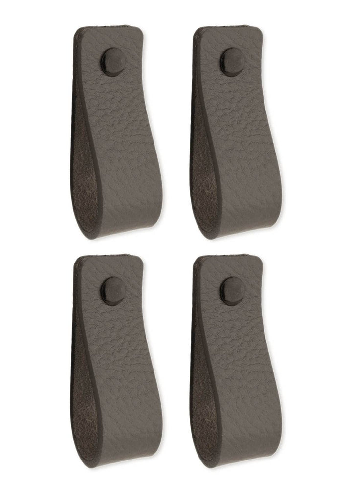 Brute Strength - Ledergriffe für Möbel - Dunkelgrau - 4 Stück - 16,5 x 2,5 cm - Schrankgriff, Türgri
