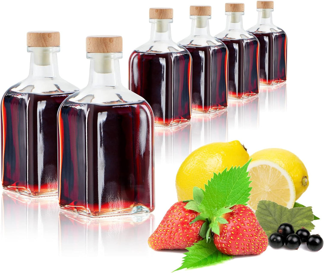 COM-FOUR® 6x Glasflasche 120 ml mit Korken - leere Flasche mit Korkenverschluss - Glasbehälter zum B