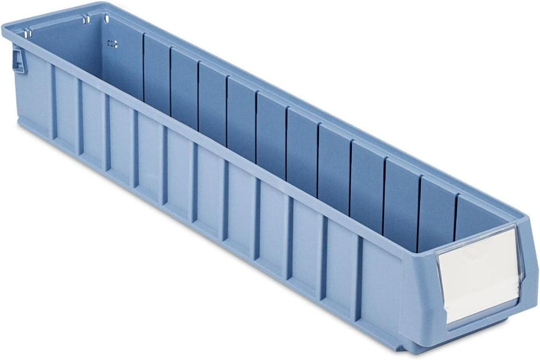 SparSet 5x Regalkasten 600 SN mit Etikett & Schutzhaube | HxBxT 9x11,7x60cm | 4,2 Liter | Sichtlager