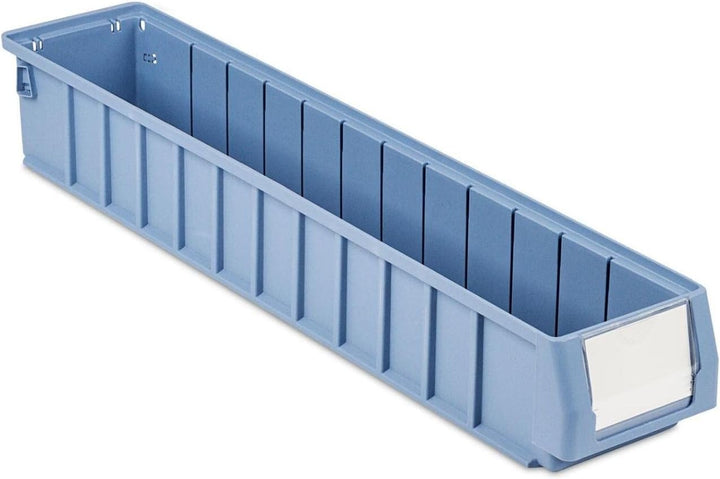 SparSet 5x Regalkasten 600 SN mit Etikett & Schutzhaube | HxBxT 9x11,7x60cm | 4,2 Liter | Sichtlager