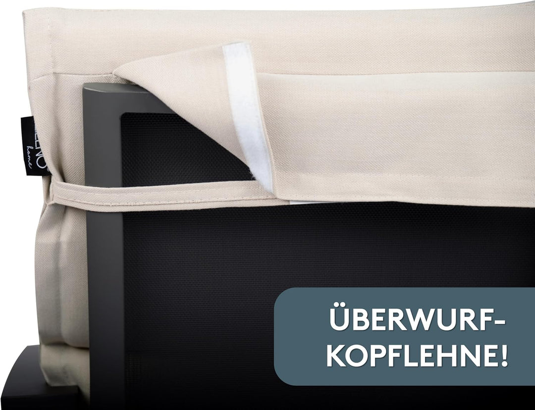 LILENO HOME Gartenstuhl Auflagen als [2er Set - Hochlehner] in Natur - Bequeme Liegen als Sitzauflag