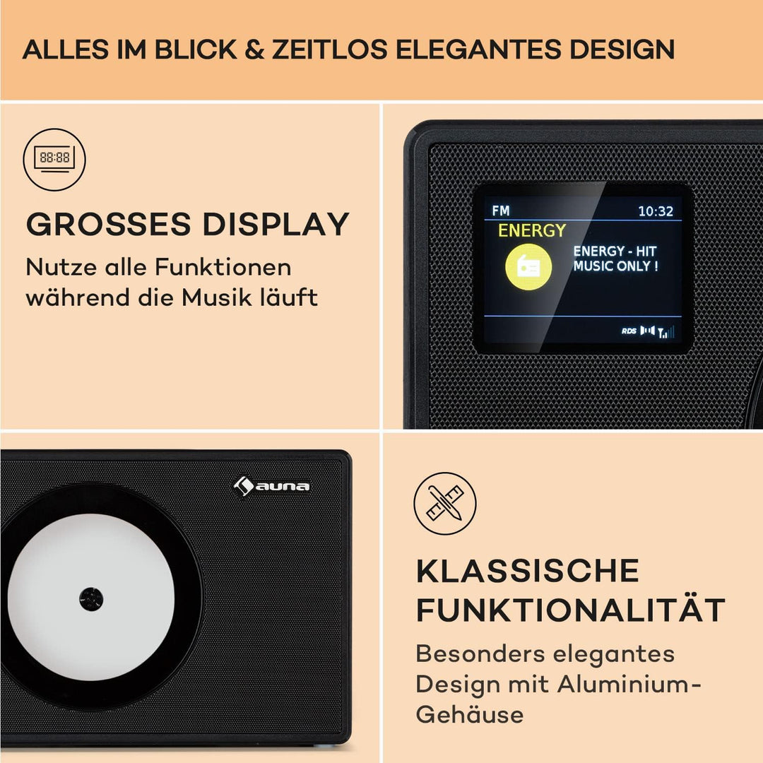 Auna Radio für Küche & Bad, DAB Radio mit CD Player zur Wandmontage, DAB Plus mit Bluetooth, DAB/DAB