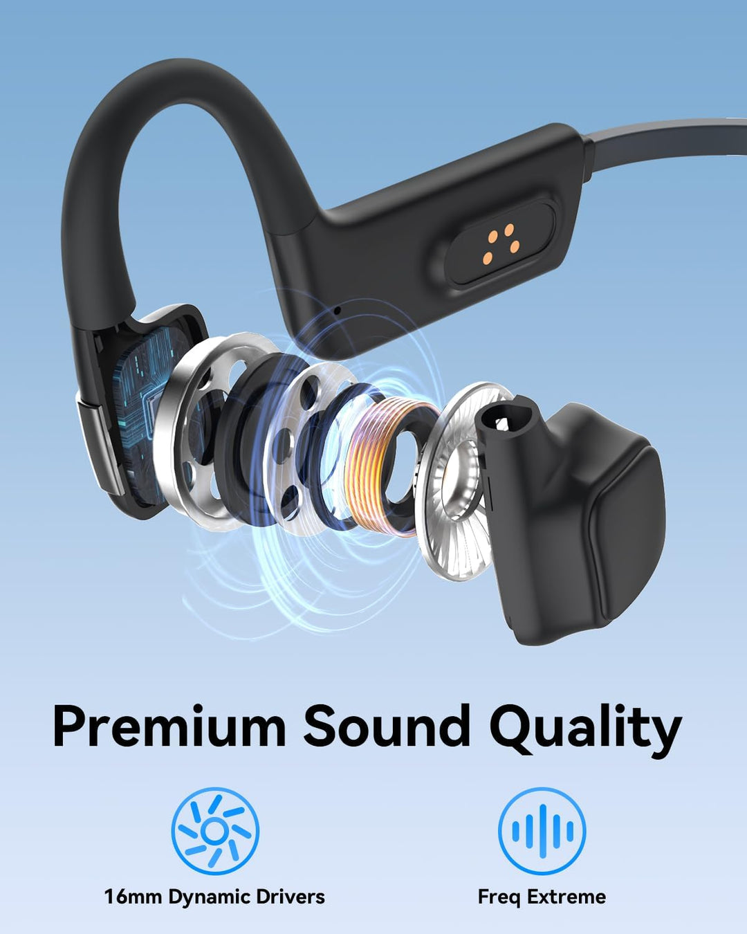 MONODEAL Kopfhörer Schwimmen knochenschall kopfhörer Bluetooth 5.4 IP68 Unterwasser Kopfhörer 32G MP