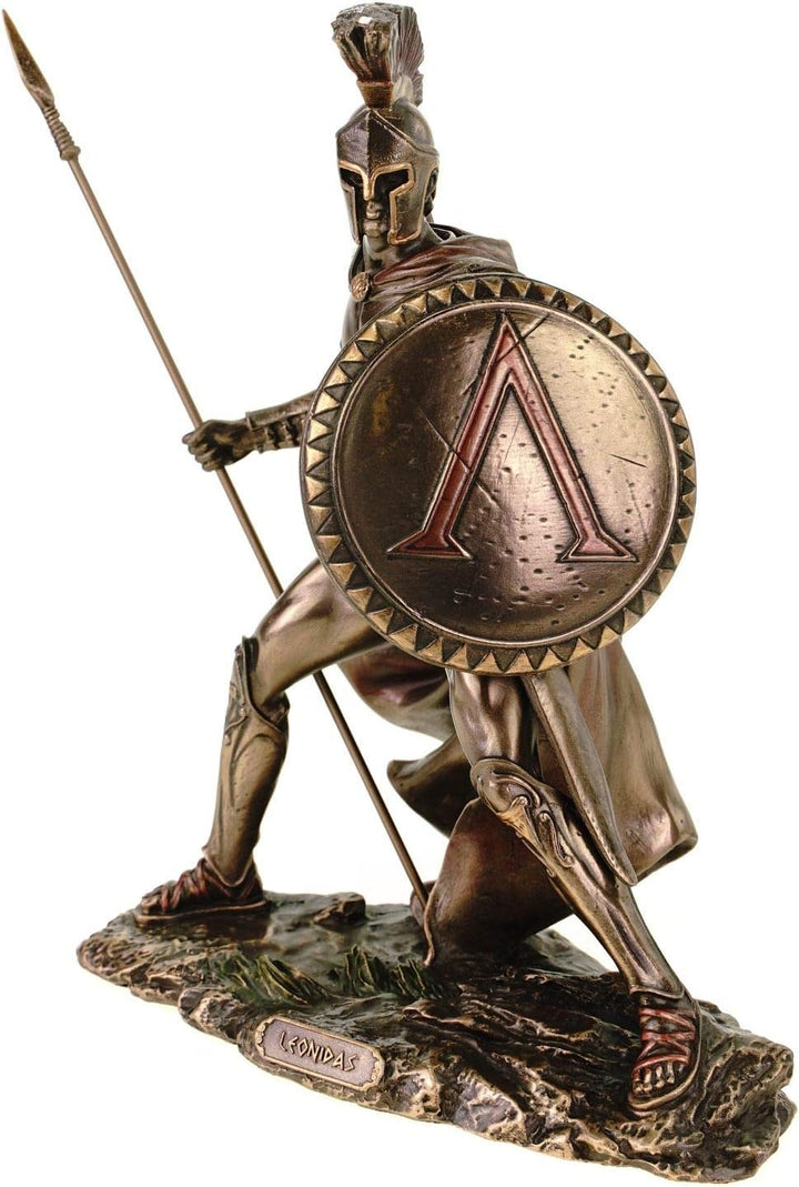Veronese Leonidas mit Schild und Speer 19 cm Figur Feldherr Spartaner bronziert