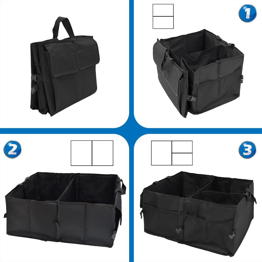 EYEPOWER Kofferraumtasche Auto Organizer – faltbare Aufbewahrungsbox 56×40×24 cm – robuste Autozubeh