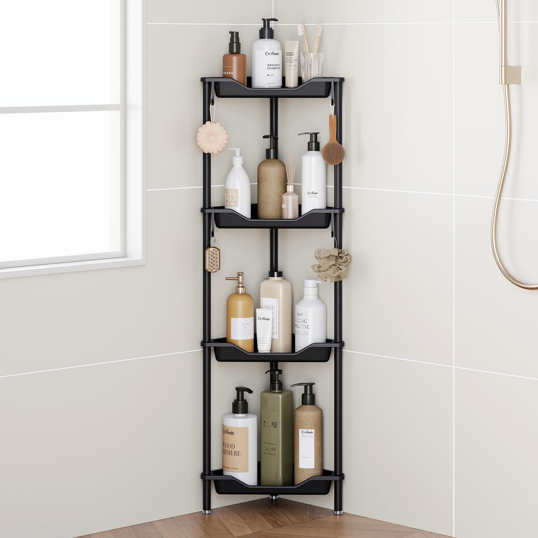 Orimade 4 Stück Duschregal Stehend Rostfrei,Ecke Duschablage Freistehende, Duschablage ohne Bohren f