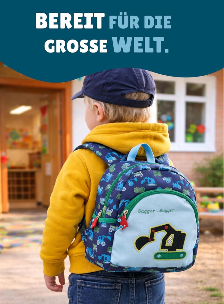 Familando Kinder Rucksack Die Spiegelburg BAGGER für Kinder ab 2 Jahren; ergonomisch, stabil &amp; leich