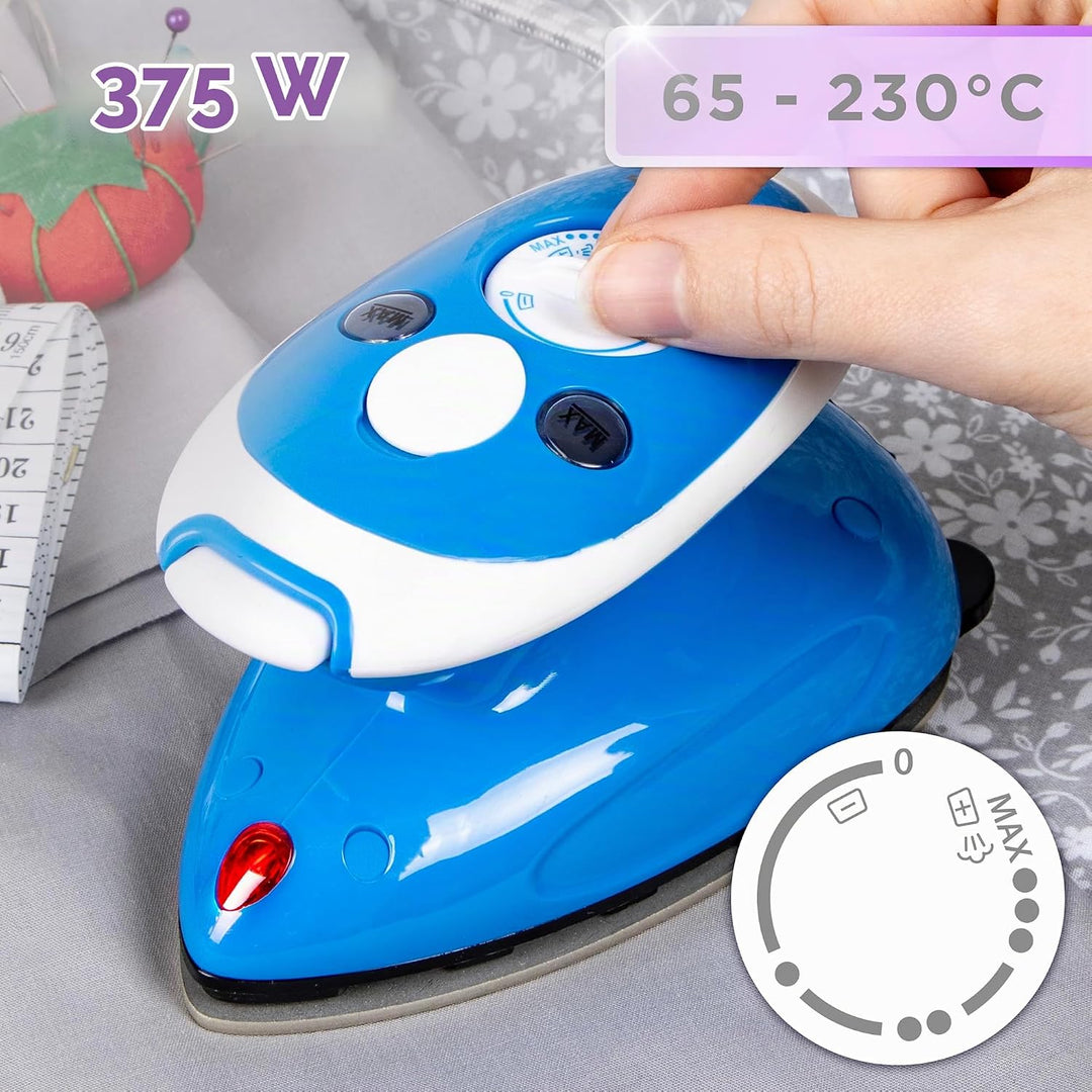 Duronic SI2 BE Mini Reisebügeleisen, 375W Mini Bügeleisen, Dampfbügeleisen 50ml Wassertank, kleines