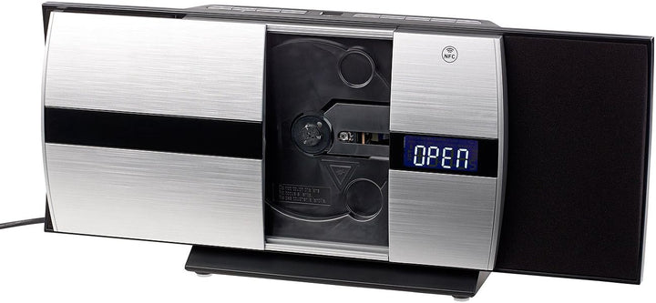 auvisio CD Player Vertikal: Vertikale Stereoanlage mit Bluetooth, CD, MP3, Radiofunktion, AUX, NFC,