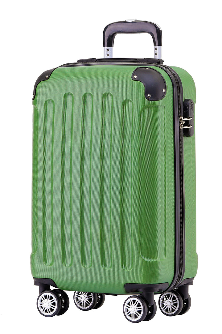 BEIBYE Hartschalen-Koffer Trolley Rollkoffer Reisekoffer Handgepäck 4 Rollen (M-L-XL-Set) (Olive, M)