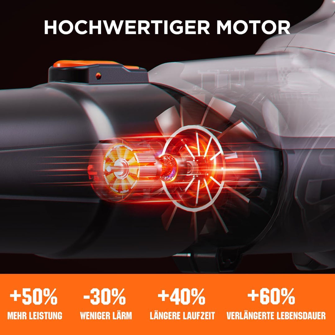 Litheli 20V Akku-Laubbläser (137km/h) & Rasentrimmer (25cm), starker Motor, Geeignet für Gartenrasen