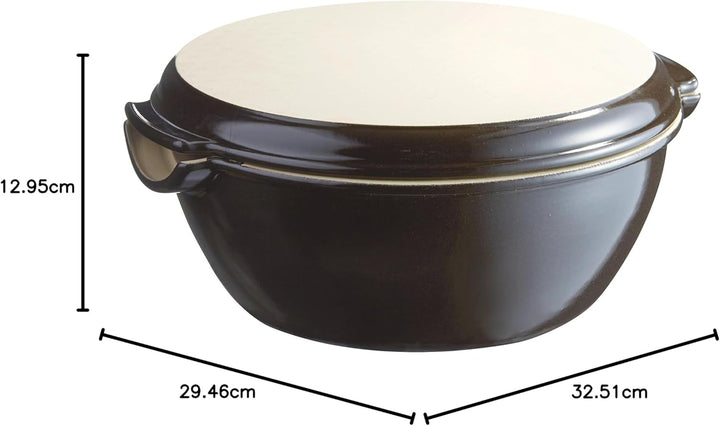 Emile Henry EH795507 Moderne Brotglocke, Keramik, anthrazit 12.8 x 11.6 x 5.5in Anthrazit, 12.8 x 11
