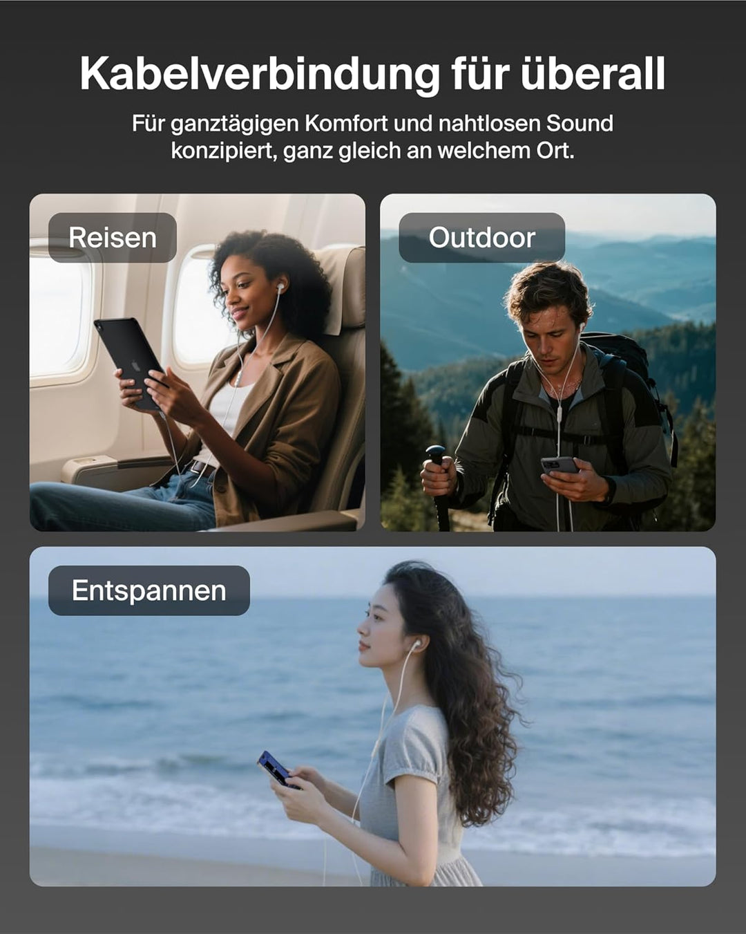 Belkin SoundForm ANC Earphones Wired with USB-C Connector, In-Ear Headphones with Microphone - Earbu