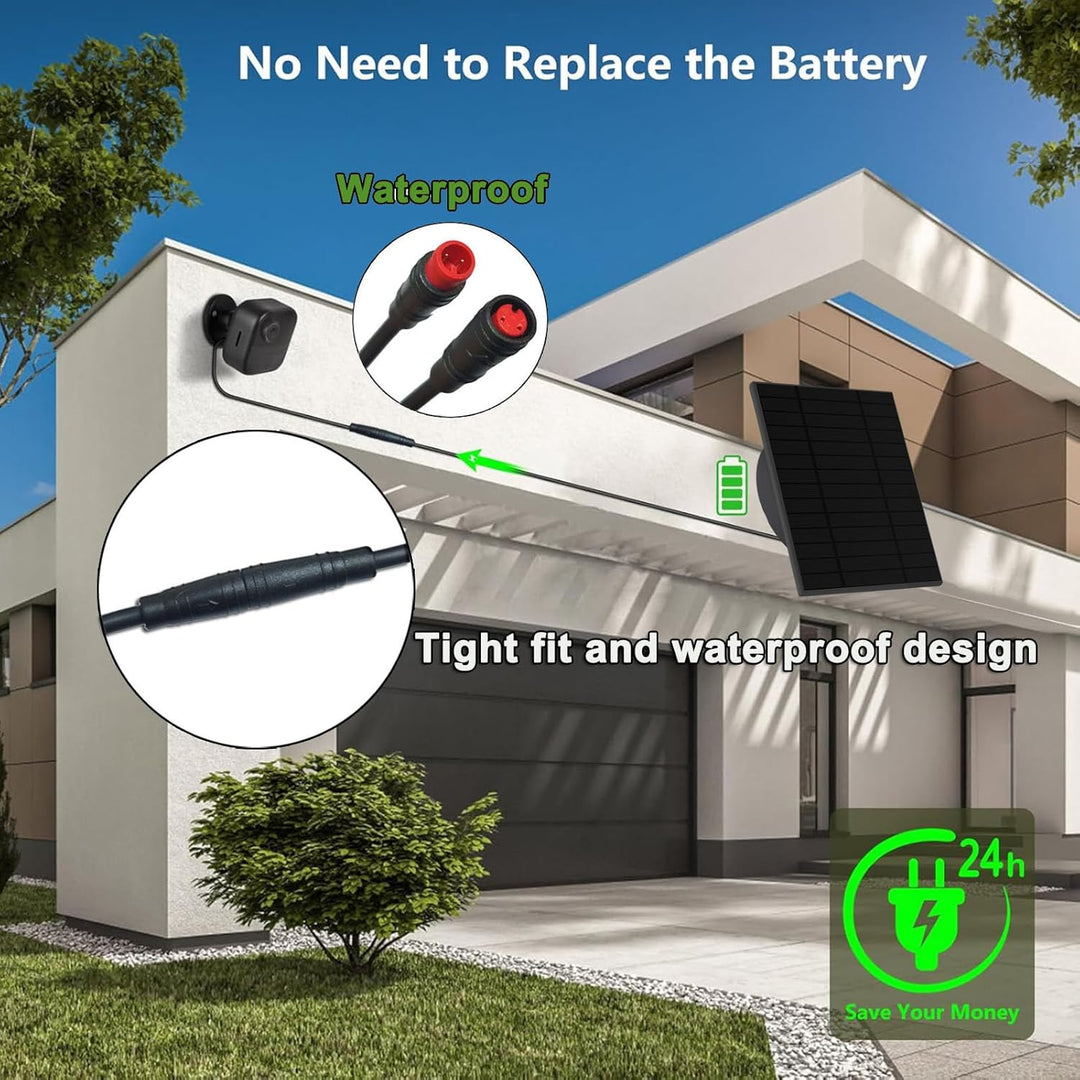 6W Solarpanel mit eingebautem 5200mAh wiederaufladbarem Akku,IP66,4.0m Kabel, kompatibel mit Blink X