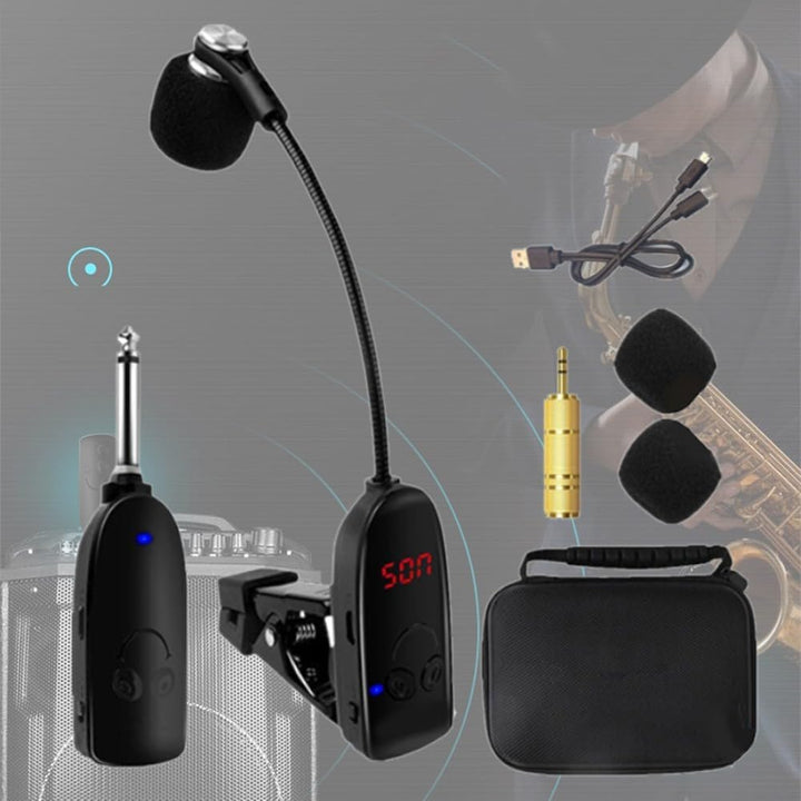 UHF Wireless Instruments Mikrofon, Saxophon Mikrofon, Drahtloser Empfänger und Sender, für Saxophon
