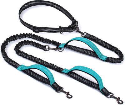Snocyo Joggingleine Hunde, Doppelleine Hundeleine für Zwei Hunde, Elastische und Reflektierende Dopp