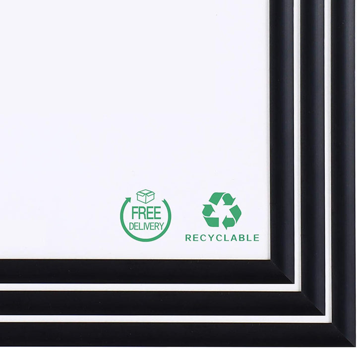 ATOBART A3-Zertifikat-Bilderrahmen, 3er-Pack schwarzer Aluminium-Fotorahmen mit Plexiglas für Wandmo