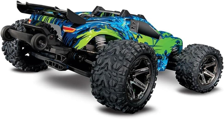 TRAXXAS Rustler grün/blau 4x4 VXL 1/10 Stadium-Truck RTR Brushless, mit TSM ohne Akku und Ladegerät