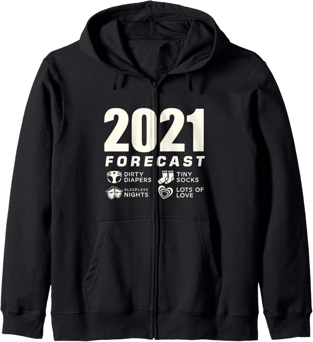 Funny New Mom Dad 2021 forecast expecting baby Kapuzenjacke